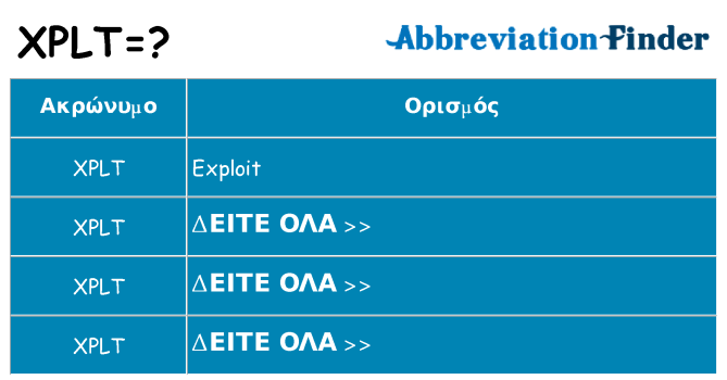 Τι σημαίνει xplt ηρεμήσει