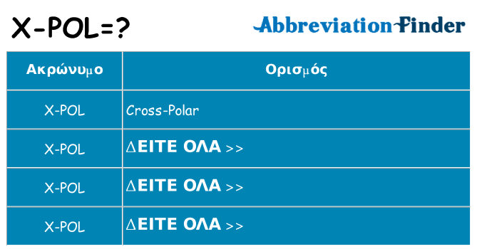 Τι σημαίνει x-pol ηρεμήσει