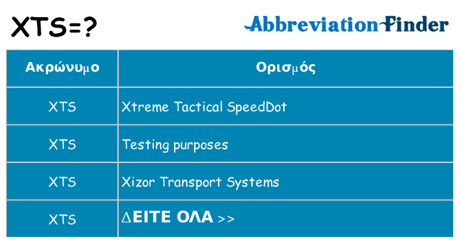Τι σημαίνει xts ηρεμήσει