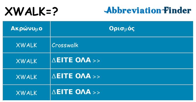 Τι σημαίνει xwalk ηρεμήσει