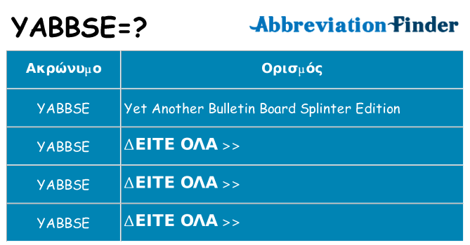 Τι σημαίνει yabbse ηρεμήσει