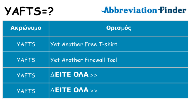 Τι σημαίνει yafts ηρεμήσει