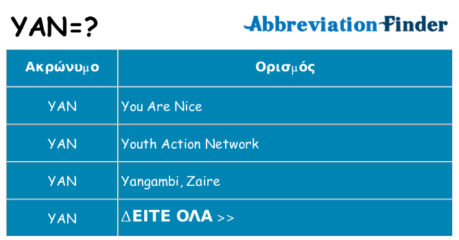 Τι σημαίνει yan ηρεμήσει