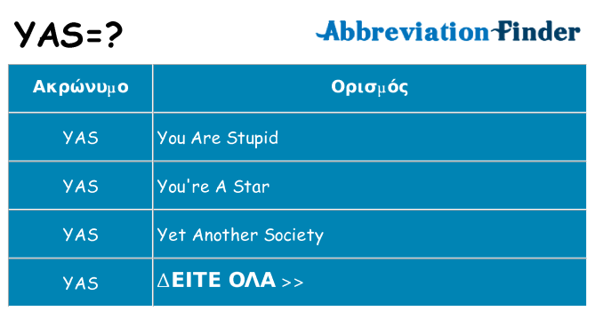 Τι σημαίνει yas ηρεμήσει