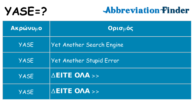 Τι σημαίνει yase ηρεμήσει