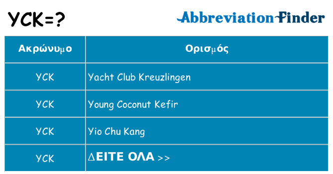 Τι σημαίνει yck ηρεμήσει
