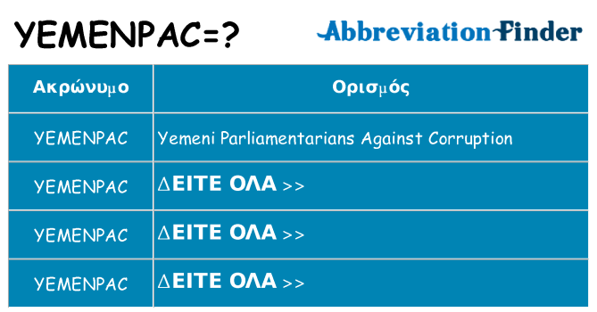 Τι σημαίνει yemenpac ηρεμήσει