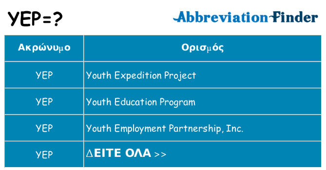 Τι σημαίνει yep ηρεμήσει
