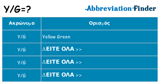 Τι σημαίνει yg ηρεμήσει