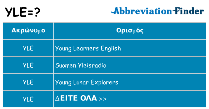 Τι σημαίνει yle ηρεμήσει