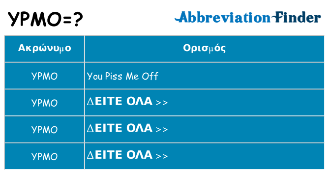 Τι σημαίνει ypmo ηρεμήσει