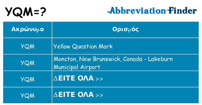 Τι σημαίνει yqm ηρεμήσει
