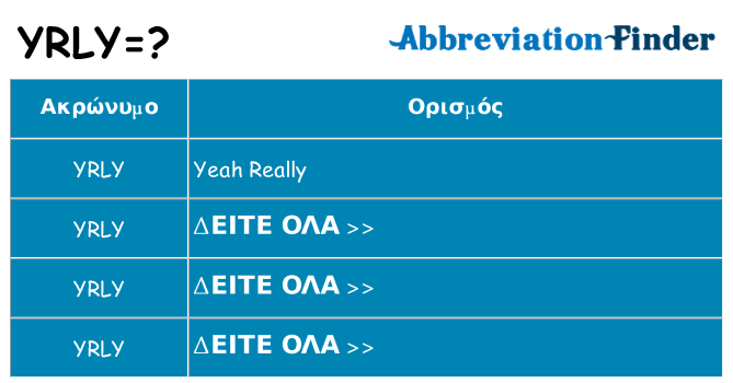 Τι σημαίνει yrly ηρεμήσει