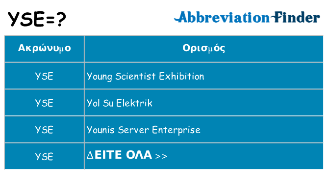 Τι σημαίνει yse ηρεμήσει