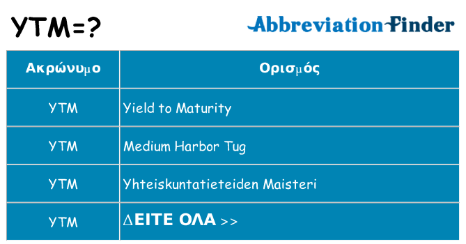 Τι σημαίνει ytm ηρεμήσει