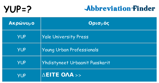 Τι σημαίνει yup ηρεμήσει