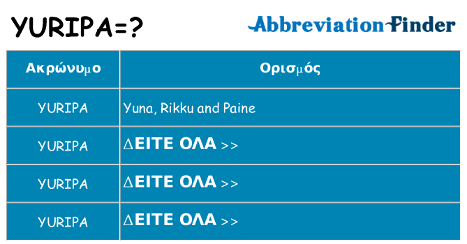 Τι σημαίνει yuripa ηρεμήσει
