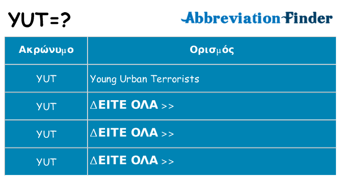 Τι σημαίνει yut ηρεμήσει