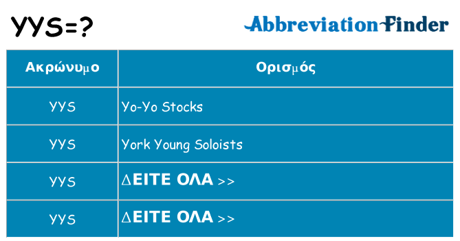 Τι σημαίνει yys ηρεμήσει