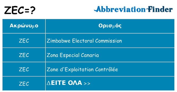 Τι σημαίνει zec ηρεμήσει