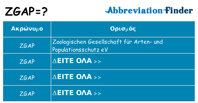 Τι σημαίνει zgap ηρεμήσει