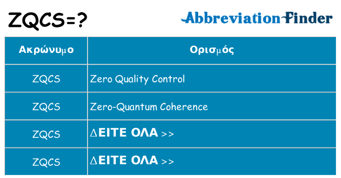 Τι σημαίνει zqcs ηρεμήσει