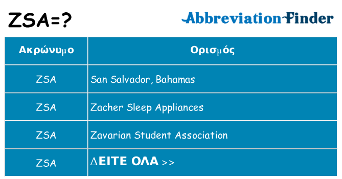 Τι σημαίνει zsa ηρεμήσει