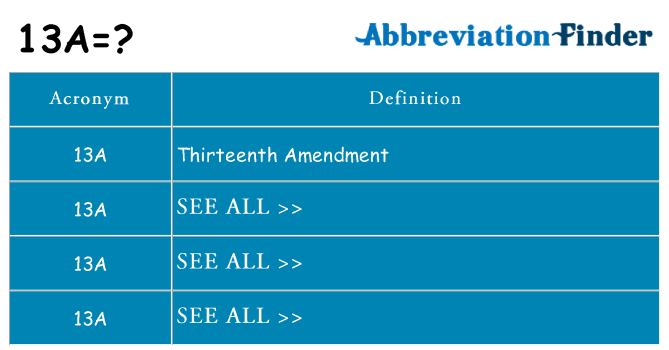 What does 13a stand for