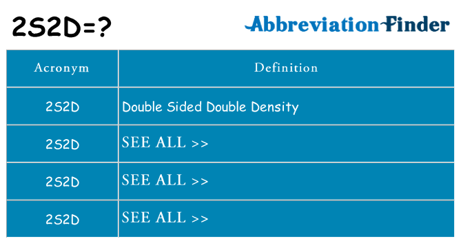 What does 2s2d stand for