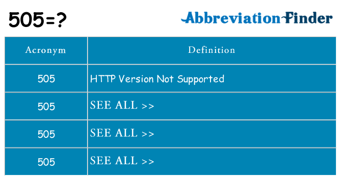What does 505 stand for