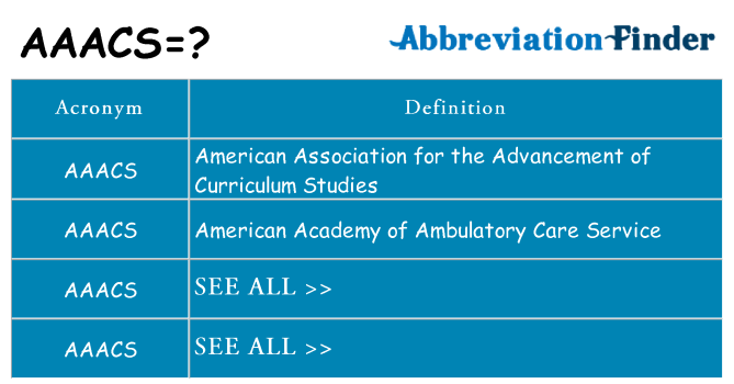 What does aaacs stand for