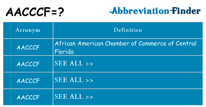 What does aacccf stand for