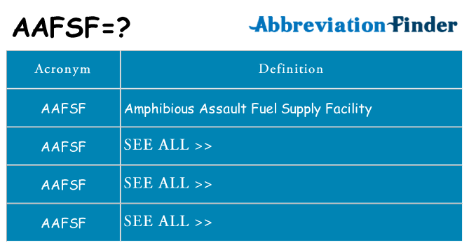 What does aafsf stand for