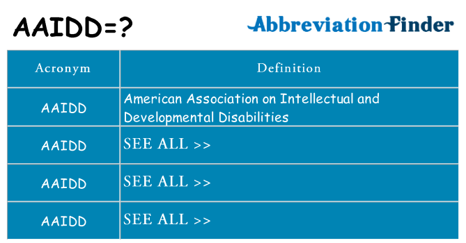 What does aaidd stand for