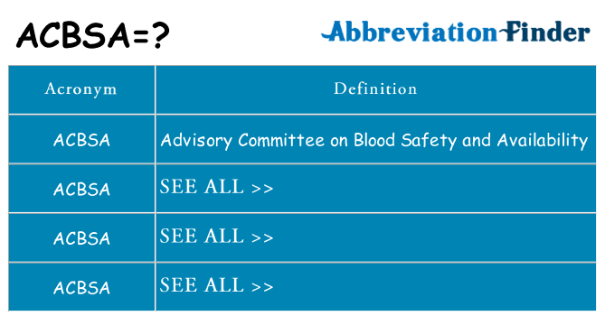 What does acbsa stand for