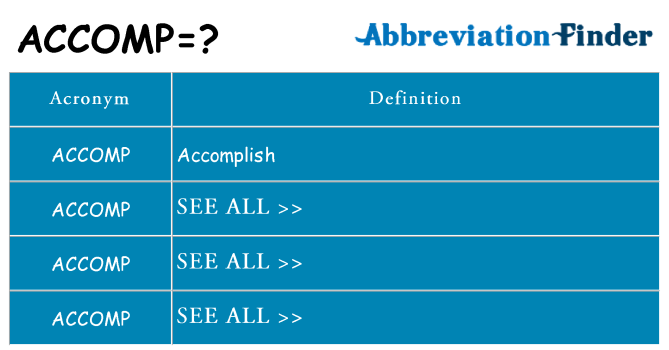 What does accomp stand for