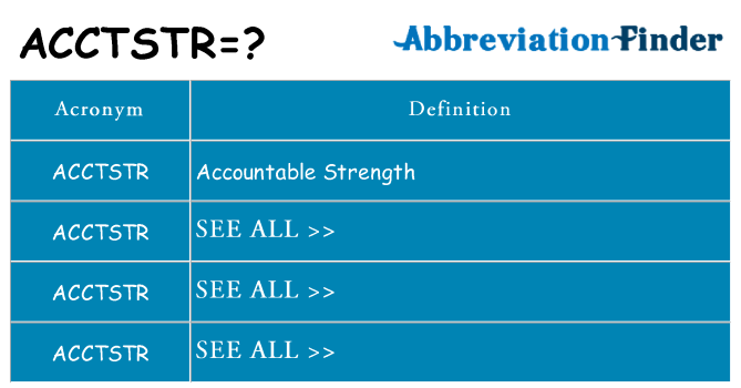 What does acctstr stand for