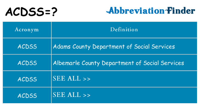 What does acdss stand for