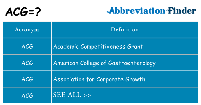 What does acg stand for