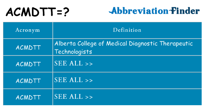 What does acmdtt stand for