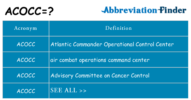 What does acocc stand for