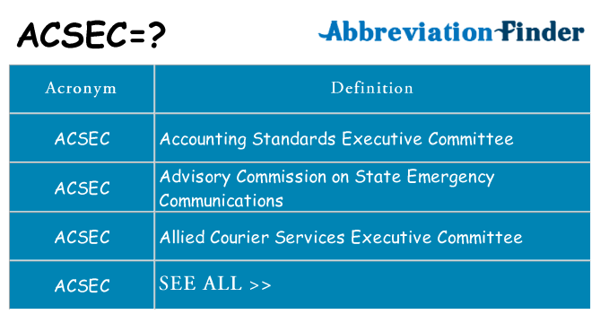 What does acsec stand for