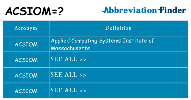 What does acsiom stand for