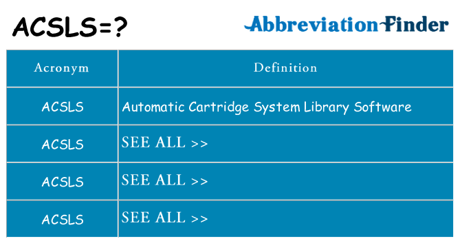 What does acsls stand for