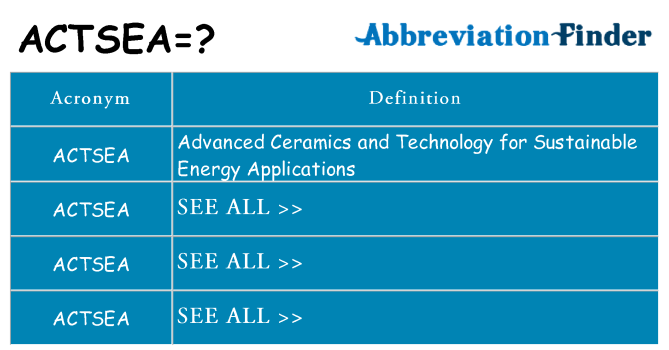 What does actsea stand for