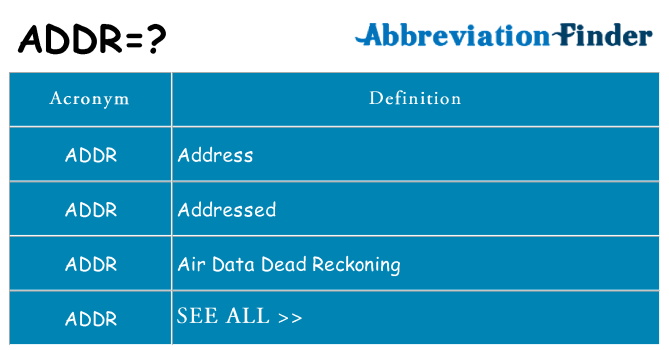 What does addr stand for