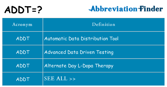 What does addt stand for