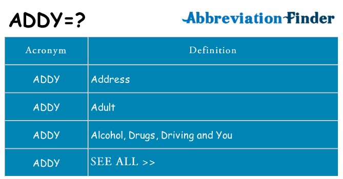 What does addy stand for
