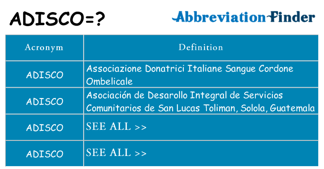 What does adisco stand for