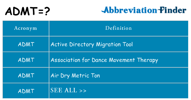 What does admt stand for